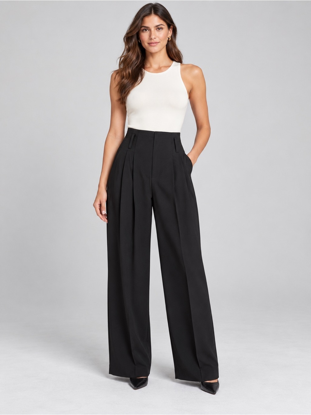 Diane von Furstenberg Wide Leg Pants Women’s Size 6 Wool Blend Pleated F